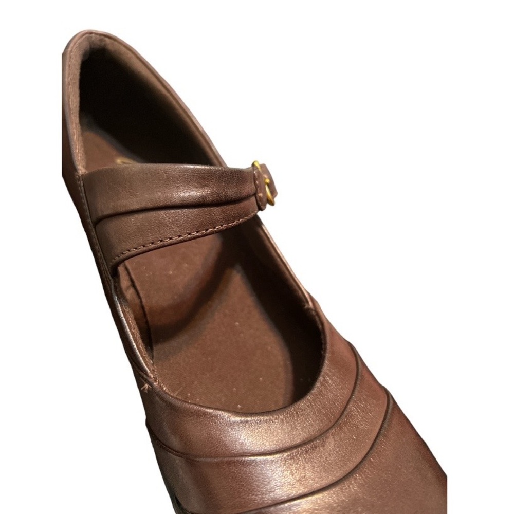 Clarks Bendables Artisan Scheme Day Mary Jane Leather Pump Brown Sz: 11M - Picture 13 of 15